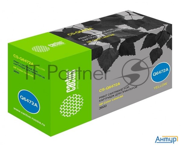 Картридж Cactus Cs-q6472a для принтеров Hp Color Laserjet 3600 желтый 4000 стр.