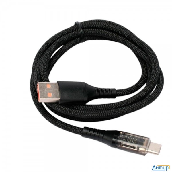 Cablexpert Кабель Usb2.0, Am/type-c, 6a, 66Вт, Qc3.0, дисплей, оплетка, медь, 1м, черный (ccp-usb2-a