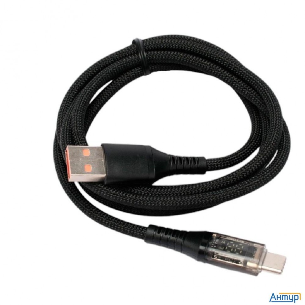 Cablexpert Кабель Usb2.0, Am/type-c, 6a, 66Вт, Qc3.0, дисплей, оплетка, медь, 1м, черный (ccp-usb2-a