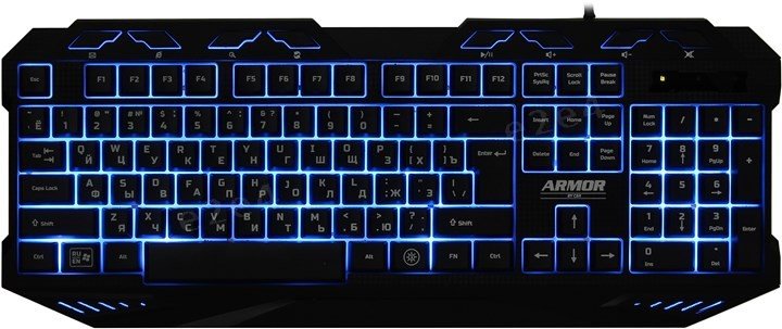 Cbr Kb 868 Armor Usb (Клавиатура игровая, 104 стандартных клавиши + 9 доп., подсветка рабочего поля,