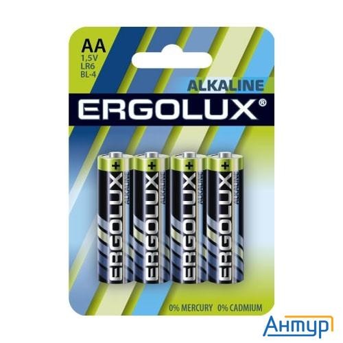 Ergolux  Lr6 Alkaline Bl-4 (lr6 Bl-4, батарейка,1.5В) (4 шт. в уп-ке)