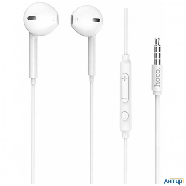Hoco M55/ Наушники + микрофон/ Кнопка ответа/ 1.2м/ 3.5 Mm Jack/ White