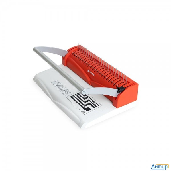 Переплетчик ГЕЛЕОС БП-13+ бело-красный на пластиковую пружину, А4, ручная перфорация 13 листов, пере