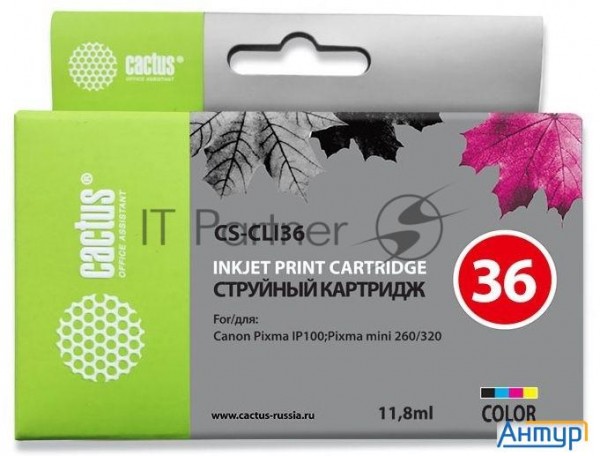 Картридж струйный Cactus Cs-cli36 цветной для Canon Pixma 260 (11,8ml)
