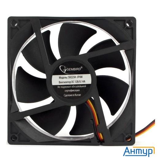 Gembird Вентилятор 92x92x25 гидродинамический тихий 3 Pin/4pin Molex провод 30 см [s9225h-3p4m]