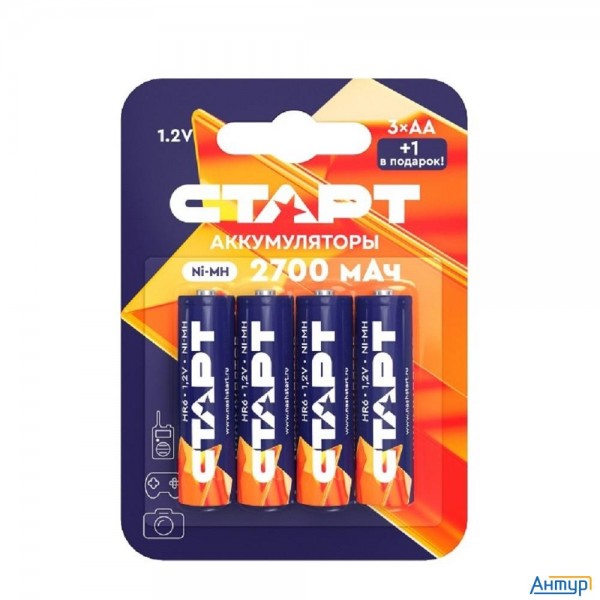 СТАРТ Hr6 Aa 2700mah Ni-mh Bl3+1 48/768 (4 шт. в уп-ке)