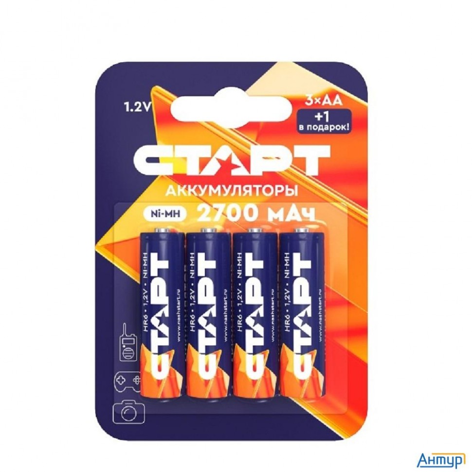 СТАРТ Hr6 Aa 2700mah Ni-mh Bl3+1 48/768 (4 шт. в уп-ке)