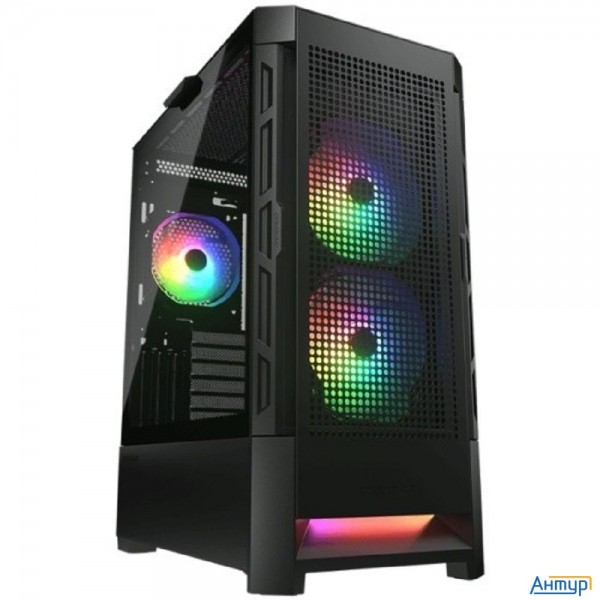 Cougar Airface Rgb Black, 2х140мм + 1x120mm Argb Fan, Argb Fan Hub, без БП, черный, Atx