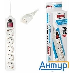 Buro Сетевой фильтр, 5 розеток, 1.8 метра, (500sh-1.8-ups-w 1.8м) белый (992304)