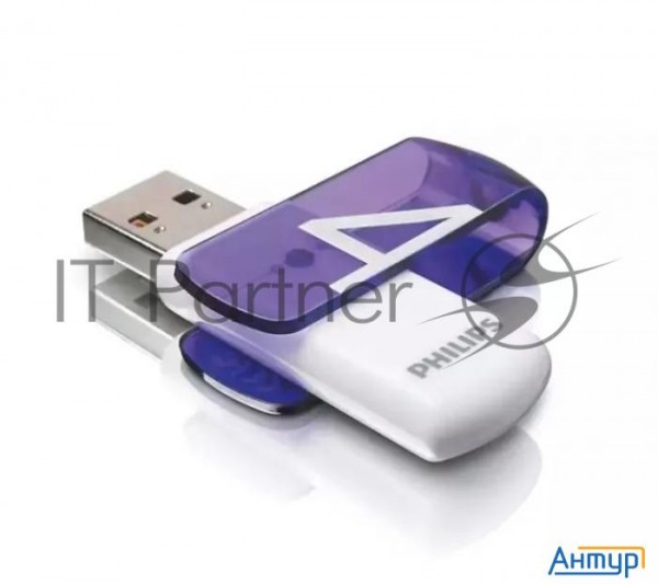 Флеш накопитель 4gb Philips Vivid2.0 4gb, Usb 2.0