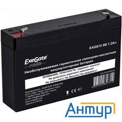 Exegate Ep234536rus Аккумуляторная батарея  Exegate Exg672/gp 672, 6В 7.2Ач, клеммы F1