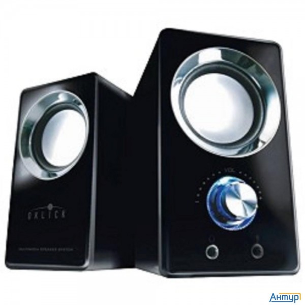 Колонки Oklick Ok-116 2.0 черный 6Вт портативные