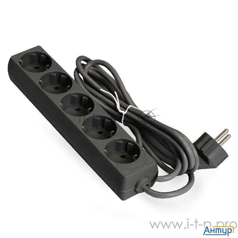 Удлинитель Exegate Ex285819rus  Ece-5-1.8b (5 евророзетки с заземлением, 1.8м, черный)