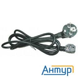 Кабель питания Gembird 1.8м, Vde(0.75мм), черный, угловой разъем, с зазем., пакет [pc-186a-vde]