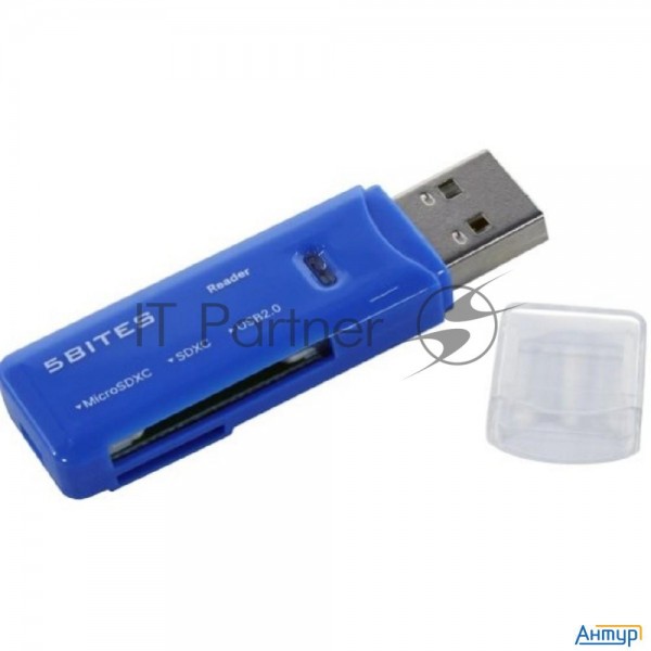 5bites Устройство ч/з карт памяти Re3-200bl Usb3.0 / Sd / Tf / Usb Plug / Blue