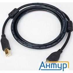 Bion Кабель  Usb2.0, Am/bm, зол.разъемы, ферр.кольца, 3м.