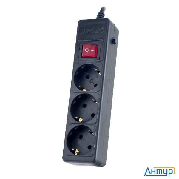Perfeo Сетевой фильтр "power+",pf_a4668 (5,0м, 3 розетки, черный (pf-pp-3/5,0-b))