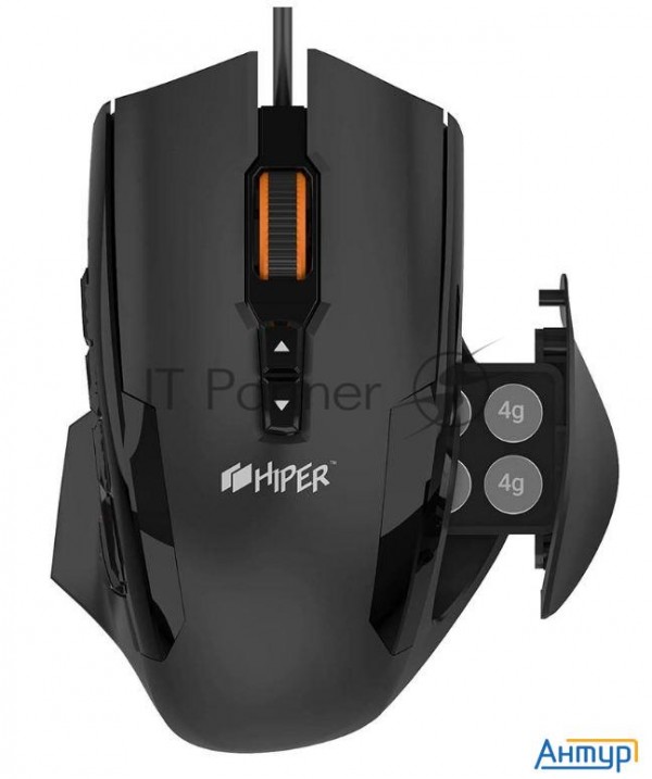 Игровая мышь чёрная Hiper Qm-3 Solatris (usb, 12 кнопок, 10800 Dpi, Pmw3366, Omron, Rgb подсветка, р