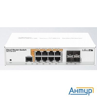 Mikrotik Crs112-8p-4s-in маршрутизатор 8х10/100/1000 Ethernet, 4 X Sfp Ports