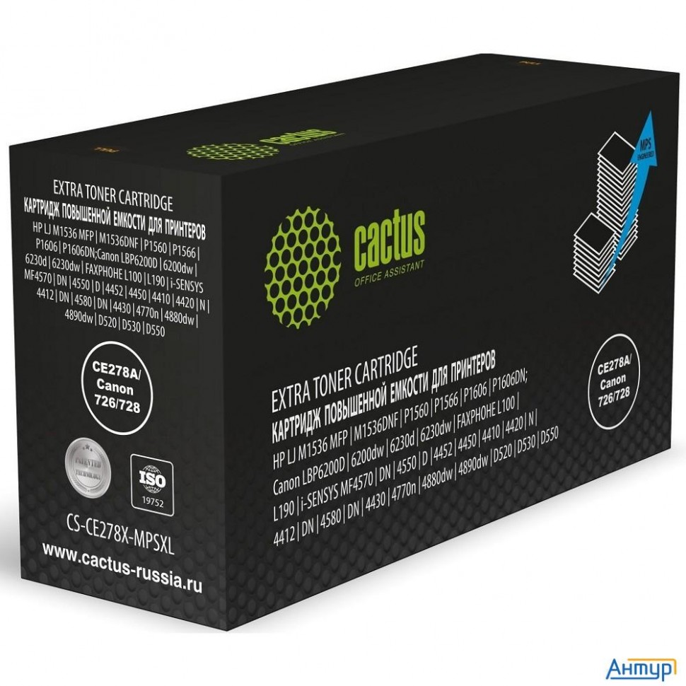 Картридж лазерный Cactus Cs-ce278x-mpsxl Ce278a/canon 726/728 черный (8000стр.) для Hp Lj M1536 Mfp/