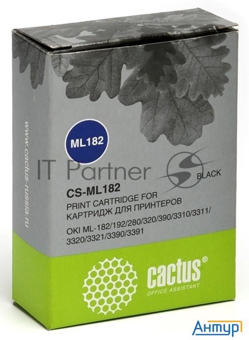 Картридж матричный Cactus Cs-ml182 черный, 8мм, 1.6м, 2 400 000 знаков, для Oki Ml-182/192/280/320/3