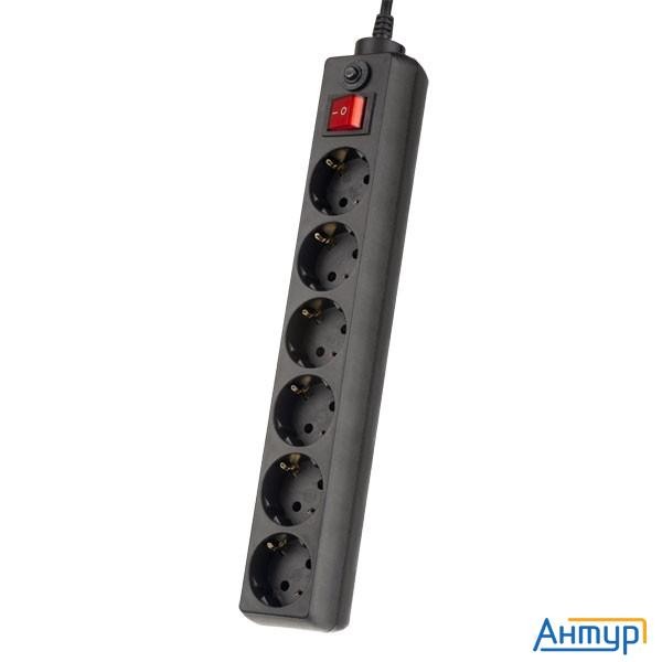 Perfeo Сетевой фильтр "power+",pf_a4674 (5,0м, 6 розеток, черный (pf-pp-6/5,0-b))