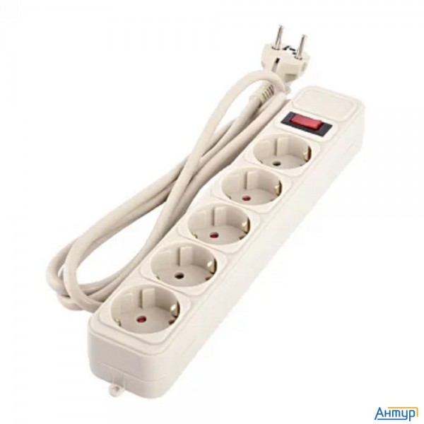 Perfeo сетевой фильтр "real Power", 3,0м, 5 розеток, 16А, 3500 Вт, тройная защита, серый.