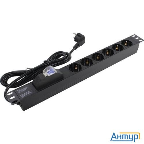 Exegate Ex280835rus Блок розеток Exegate Serverpro Pdu-19h610 Al-6s-eu2.5-1p, 19",1u,алюм,6sch,евров