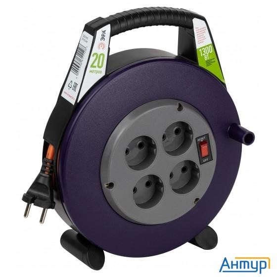 ЭРА Б0052924 Удлинитель силовой Bpx-4-2x0,75-20m в закрытом корпусе без заземления с выключателем 4