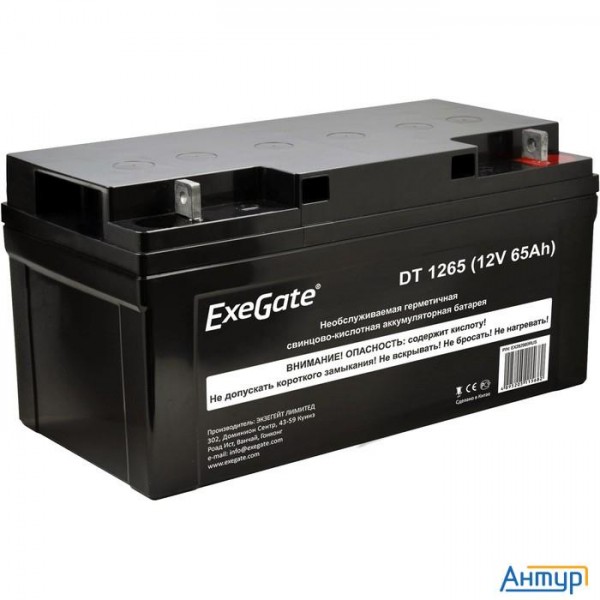 Exegate Ex282980rus Аккумуляторная батарея Exegate Dt 1265 (12v 65ah, под болт М6)