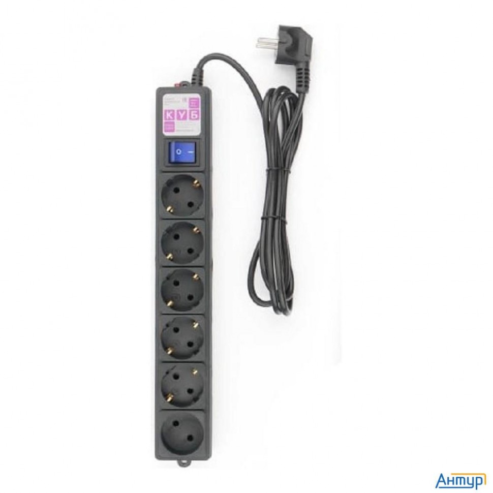 Power Cube Фильтр-удлинитель 1,9м 6 р 16А Spg6-b1,9m (21887), черный