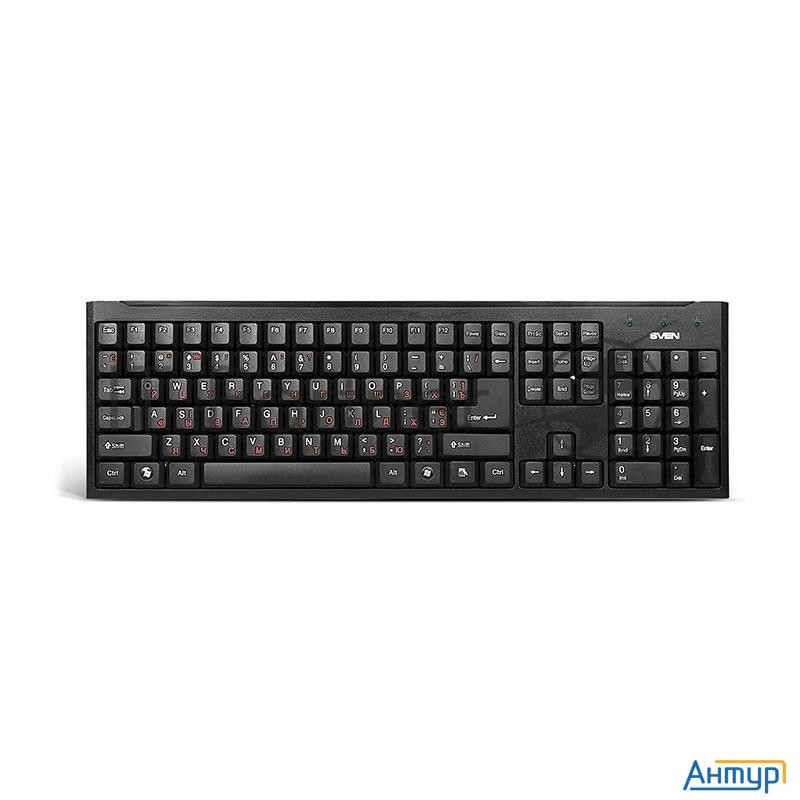 Клавиатура Keyboard Sven Standard 303 Power Usb+ps/2 чёрная Sv-03100303pu