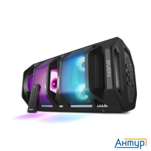 Портативная акустика 2.0 Sven Ps-670 Sv-020170 черная, 2x32.5 Вт (rms), Bt, Fm, Usb, Microsd, Led-ди