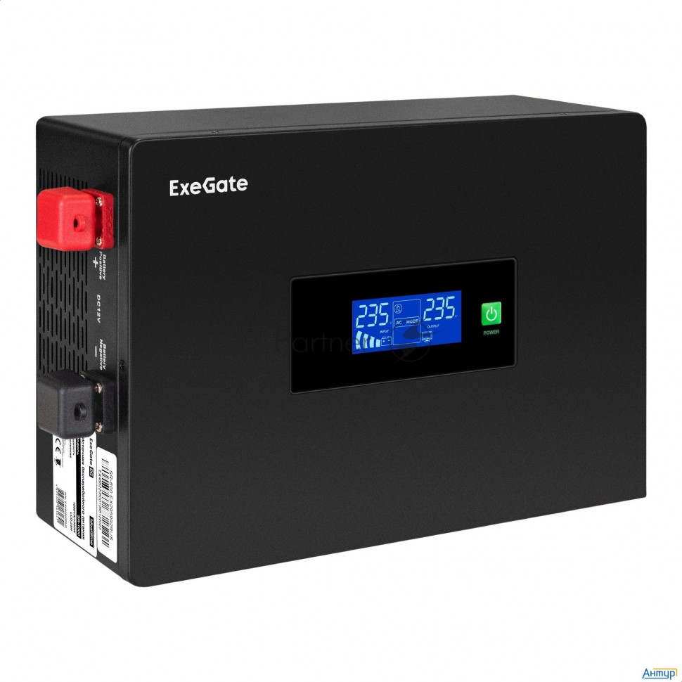 ИБП (инвертор, синус, для котла, Pf=1, настенный) Exegate Idealsine Sr-1000.lcd.2sh  <1000va/1000w,