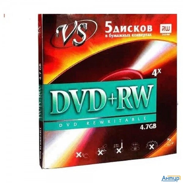 Vs Dvd+rw 4,7 Gb 4x конверт/5 (620588)
