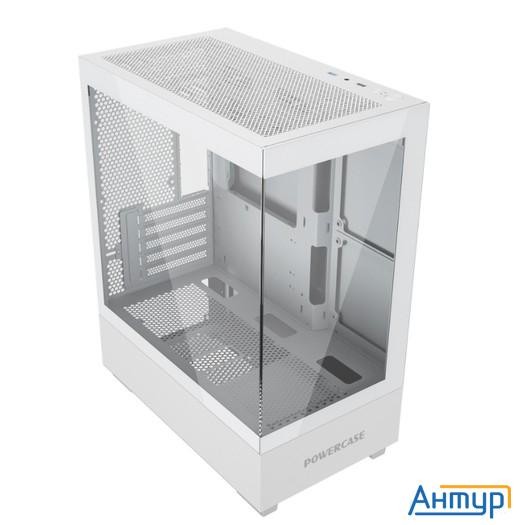 Powercase Vision Micro M, Tempered Glass, белый, Matx  (cvmmw-l0)