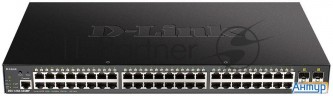 Коммутатор D-link Dgs-1250-52xmp/a1a, L2 Smart Switch With 48 10/100/1000base-t Ports And 4 10gbase-