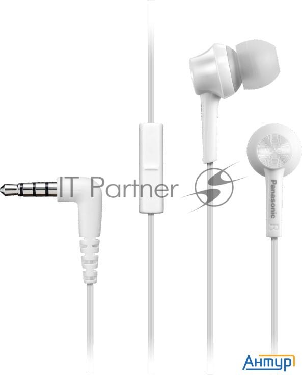 Наушники Panasonic внутриканальные 10-24000Гц 1.2м 3.5мм 98дБ микрофон белые