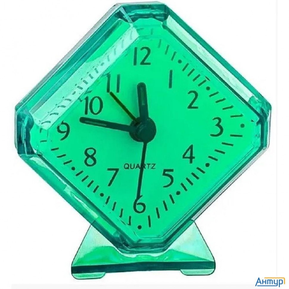 Perfeo Quartz часы-будильник "pf-tc-002", ромб. 7,5*8,5 см, зелёные