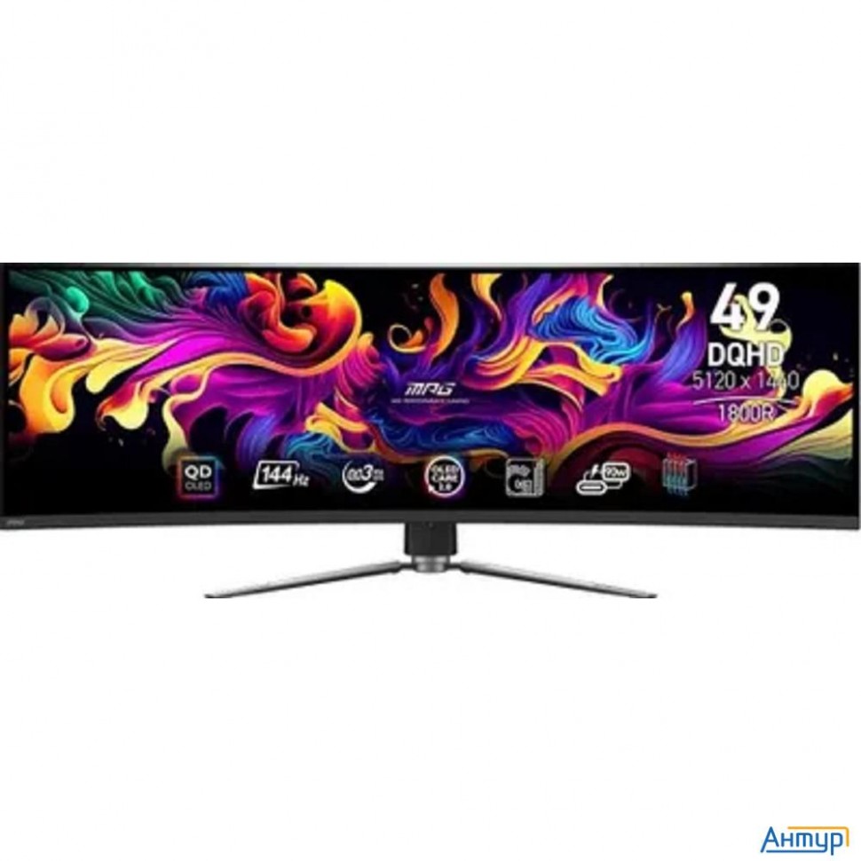 Msi Mpg 49" 491cqp Qd-oled черный {qd-oled Curved 5120x1440 144hz 0.03ms 178/178 32:9 2xhdmi 1xdispl