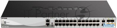 Управляемый L3 стекируемый коммутатор D-link Dgs-3130-30ts/b1a с 24 портами 10/100/1000base-t, 2 пор