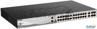 Управляемый L3 стекируемый коммутатор D-link Dgs-3130-30ts/b1a с 24 портами 10/100/1000base-t, 2 пор