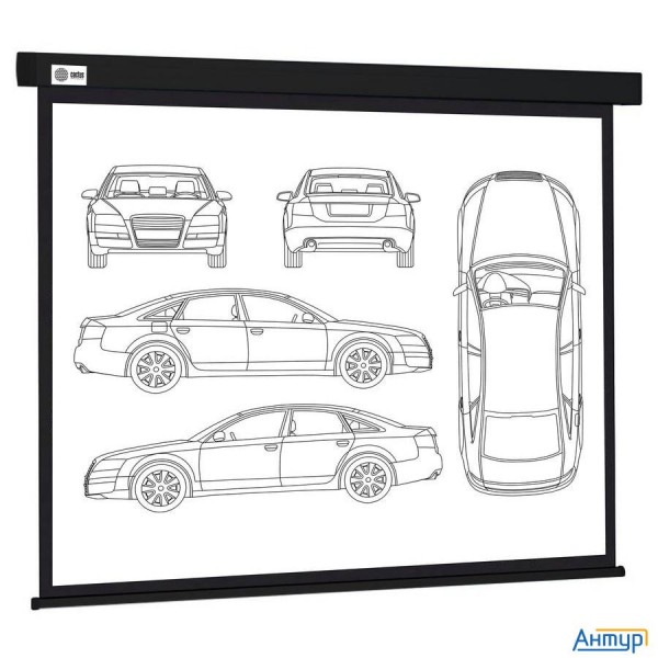 Экран Cactus Wallscreen Cs-psw-213x213-bk,  213х213 см, 1:1,  настенно-потолочный черный