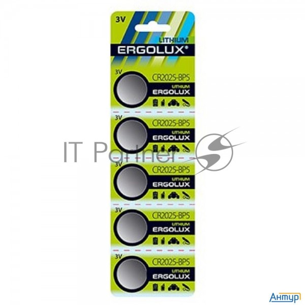 Батарея Ergolux Lithium Cr2025-bp5 Cr2025 150mah (5шт) блистер