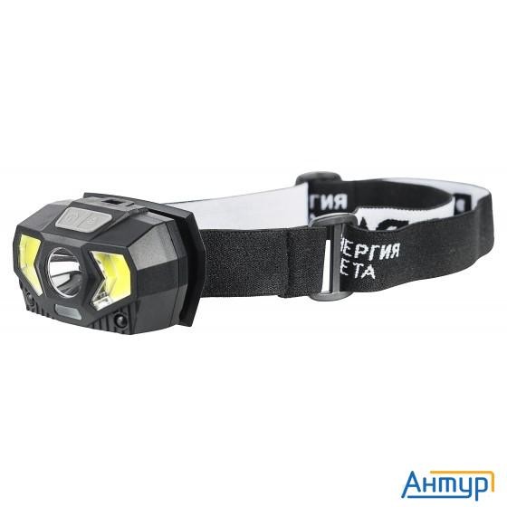 ЭРА Б0052319 Фонарь налобный светодиодный Gb-608 на батарейках, 3xaaa, 5Вт, 7 режимов, черный