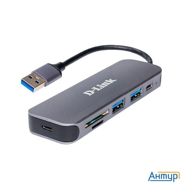 D-link Dub-1325/a2a Концентратор с 2 портами Usb 3.0, 1 портом Usb Type-c, слотами для карт Sd и Mic