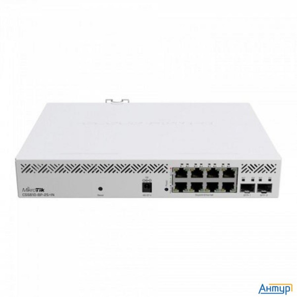 Mikrotik Css610-8p-2s+in Poe-коммутатор, 8х 1g Rj45, 2х Sfp+, раздача Poe 140 Вт, Switchos Lite