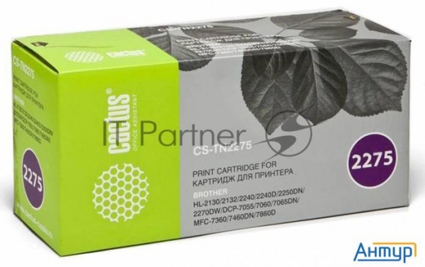Тонер Картридж Cactus Cs-tn2275s черный для Brother Hl 2240/2240r/2250/2250dn/2250dnr (2600стр.)