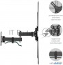 Кронштейн для телевизора Kromax Corbel-7 черный 22"-65" макс.30кг настенный поворот и наклон