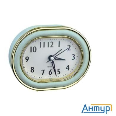 Perfeo Quartz часы-будильник "pf-tc-017", овальные 10,5*12,5 см, подсветка, зелёные